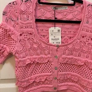 Zara knit cropped top size s